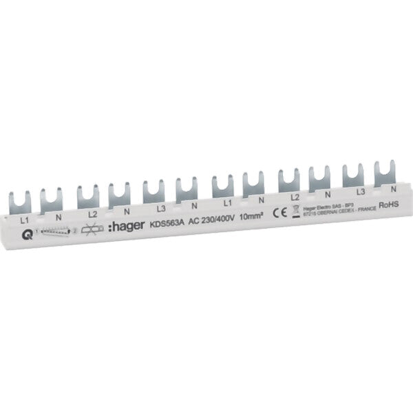Hager Phasenschiene 12 Module 63A L1N-L2N-L3N-L1N KDS563A